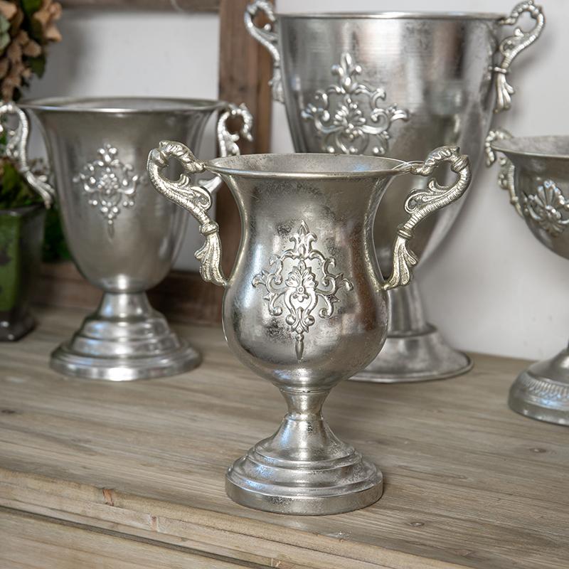 Vintage Klassisk Silverjärn Blombukett Dekoration Hemrum Bord Blomkruka Prydnader Kontor Butik Blomsterarrangemang Hantverk