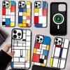 Art Pattern Abstract P-Piet M-Mondrian Phone Case For iPhone17,16,15,14,13,12,11 Plus,Pro Max For Magsafe Wireless Charging