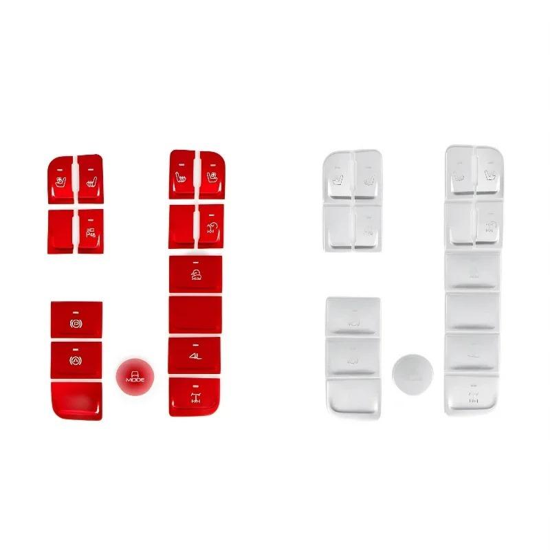 For HAVAL H9 2024-2026 Aluminum Alloy Red Car One-touch Start Gear Steering Wheel Button Trim Interior Car Accessories