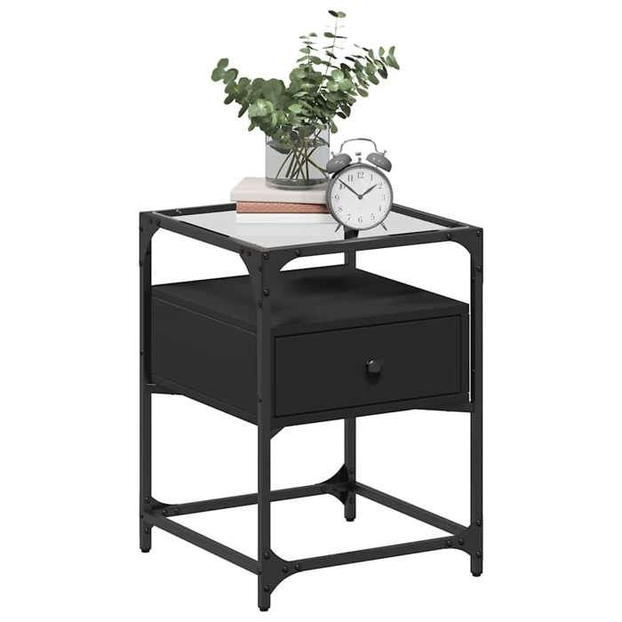 VidaXL Bedside Tables 2 Pcs Black 40x40x55 Cm Engineered Wood, Bedside Furniture, Side Table, Bed Cabinet, Cabinet 846075