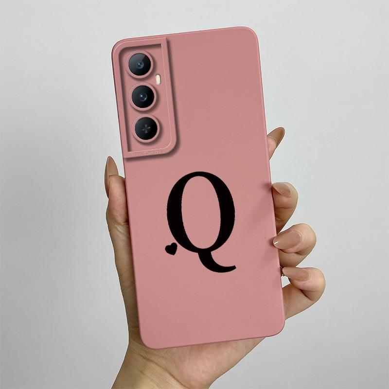 For Realme C65 4G Phone Case Cute Letters Ultra Thin Liquid Silicone Camera Protection Back Cover For Realme C 65 Funda Carcasa
