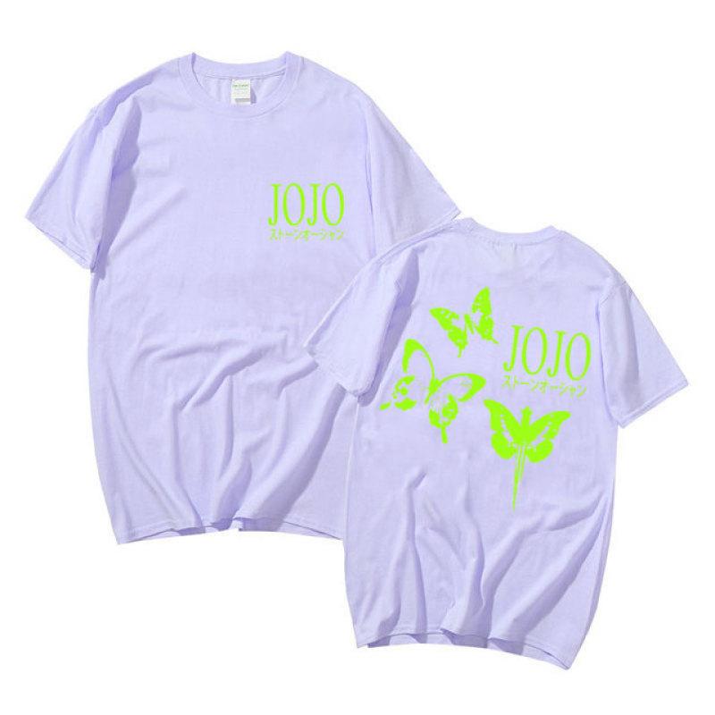 Anime JoJo Bizarre Adventure Stone Ocean Graphic Tee Shirt Unisex Unisexga Harajuku Tshirt Unisex Green Butterfly Graphic Couple Tees