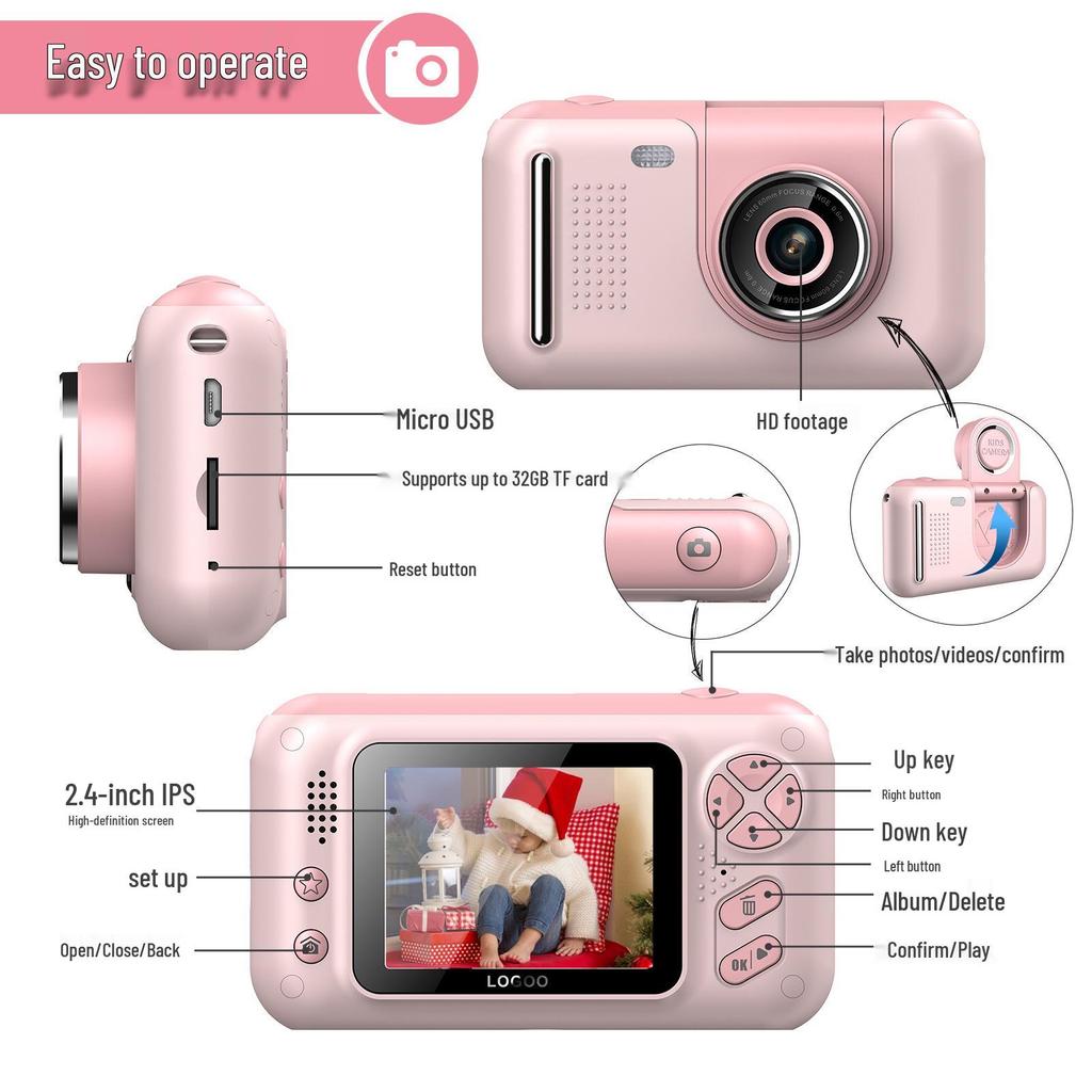 180° Flip HD Mini Children's Digital Camera