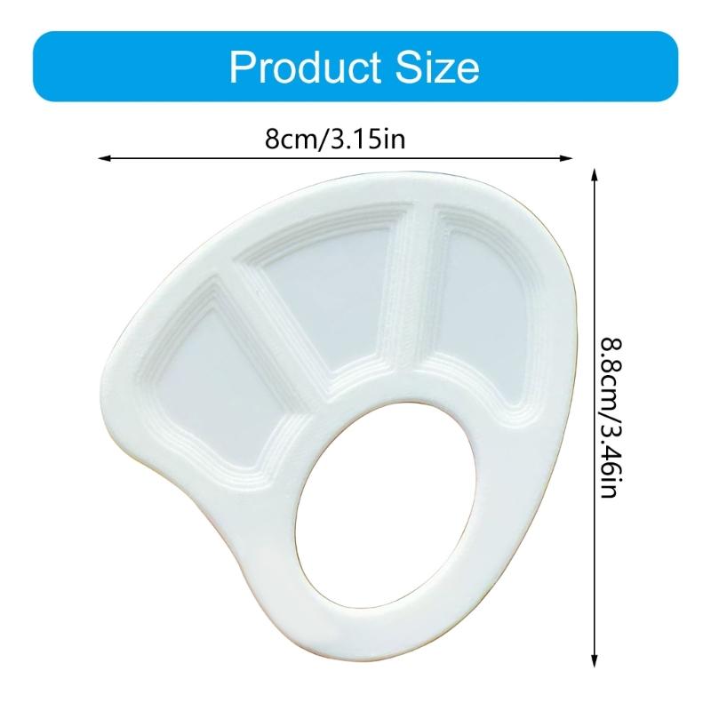 3 Color Mixing Tray Miniature Handheld Finger Painting Palette For Watercolor Oil Acrylic Paint With Thumb Hole Design