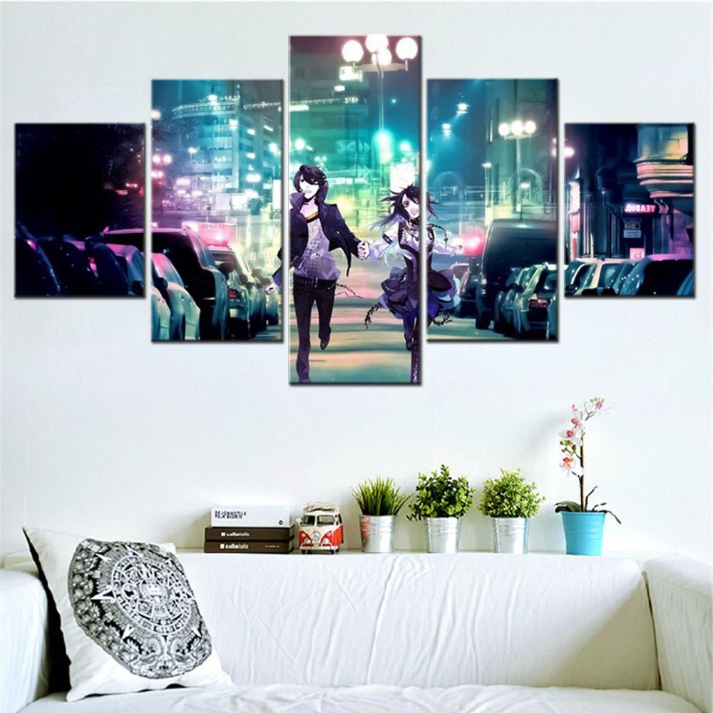 5 Pieces Canvas Wall Arts Poster Painting Animation Children Who Chase Lost Voices Makoto Shinkai Home Decor Picture Print Mural