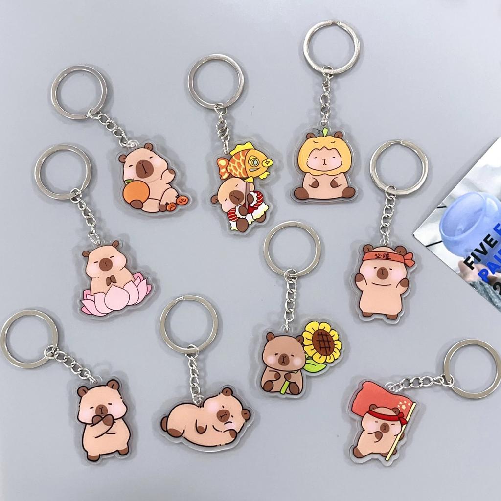 Kapibala Keychain Acrylic Creative Cute Capybara Creative Small Gift Bag Accessories Can Be Wholesale Fashion Toys Anime Cartoon