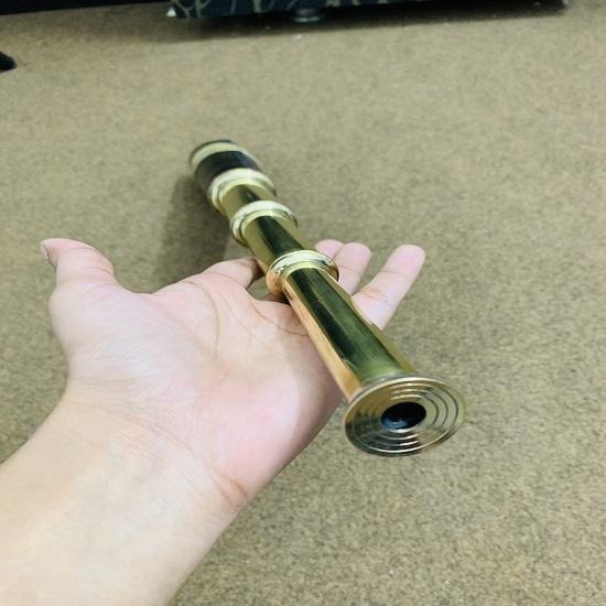 Nautisches Piraten-Teleskop aus Messing, schwarzes Leder, Nachbildung eines Vintage-Fernglas-Taschenteleskops der Royal Navy, 45,72 cm langes Teleskop