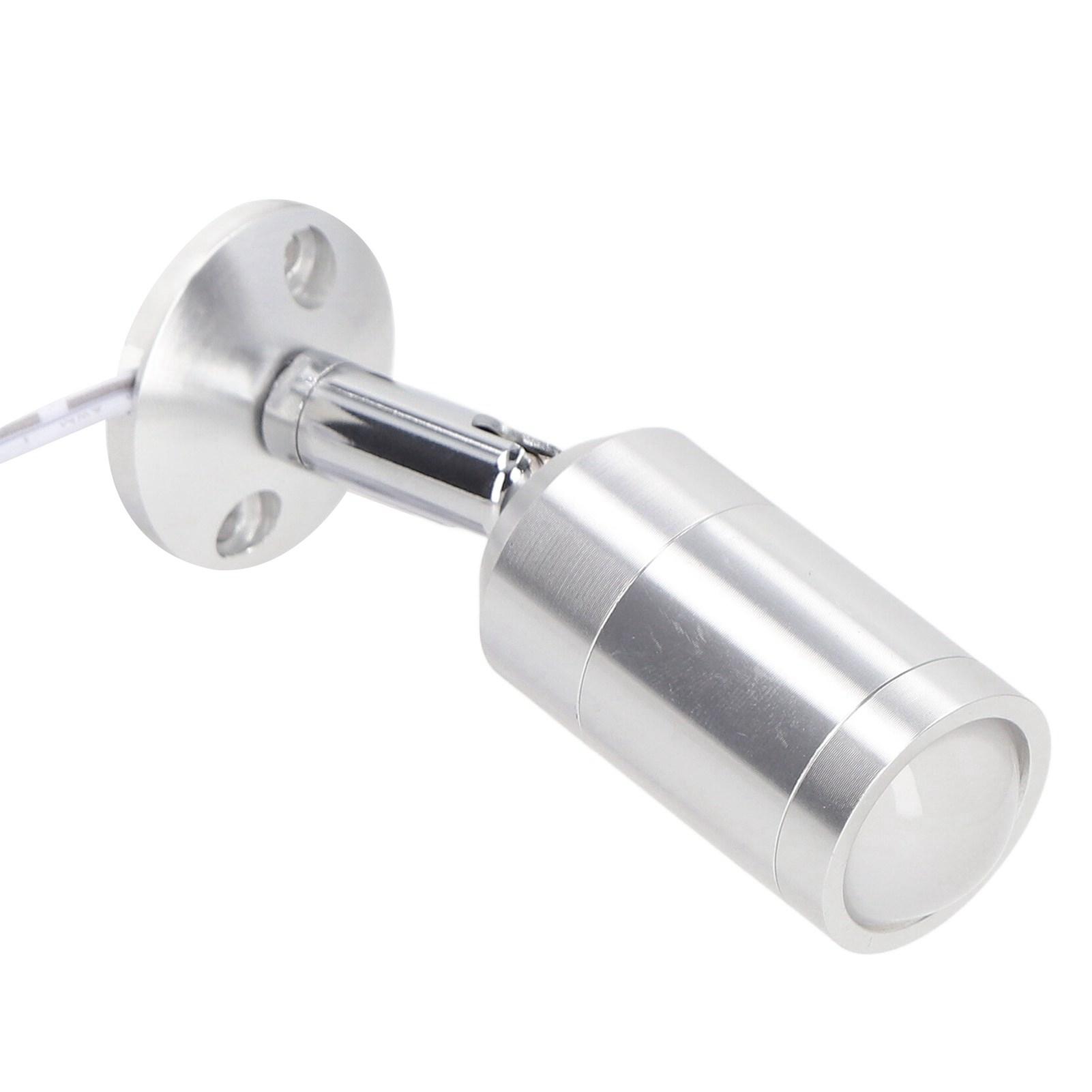 

Display Cabinet Spotlight Adjustable Angle Mini LED Showcase Light for Jewelry Cabinets Shelves Silver AC 220V Warm white light 3000K