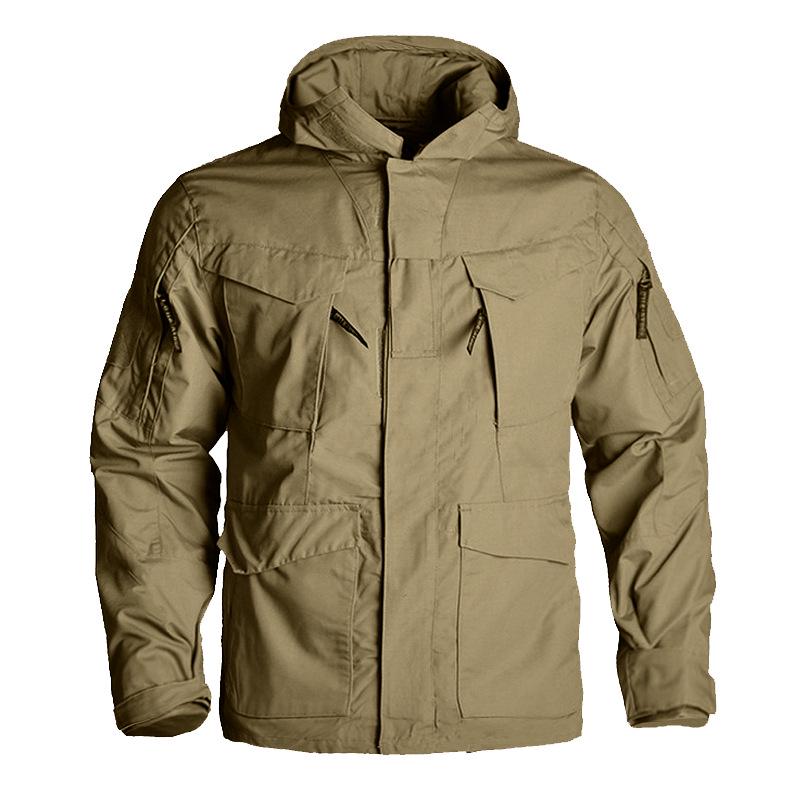 Hanye Men's M65 Tactical Windbreaker: Mid-Length Autumn/Winter Workwear Jacket