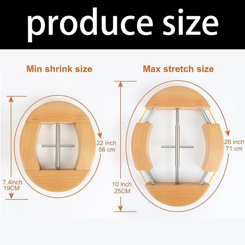 Hat Fit Tool with Four Wood Supports, Center Screw Action and Wood Hat Stretcher Form for Opening Care, Shape Care and Regular Wear Use