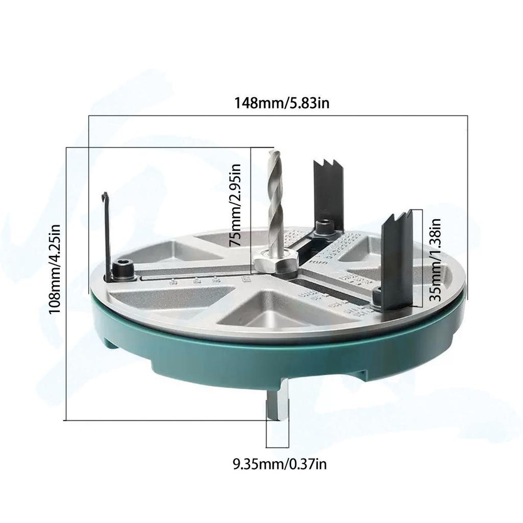 Adjustable Multifunctional Hole Opener for Wood, Plasterboard, Plastic, and Aluminum (45-130mm Range)