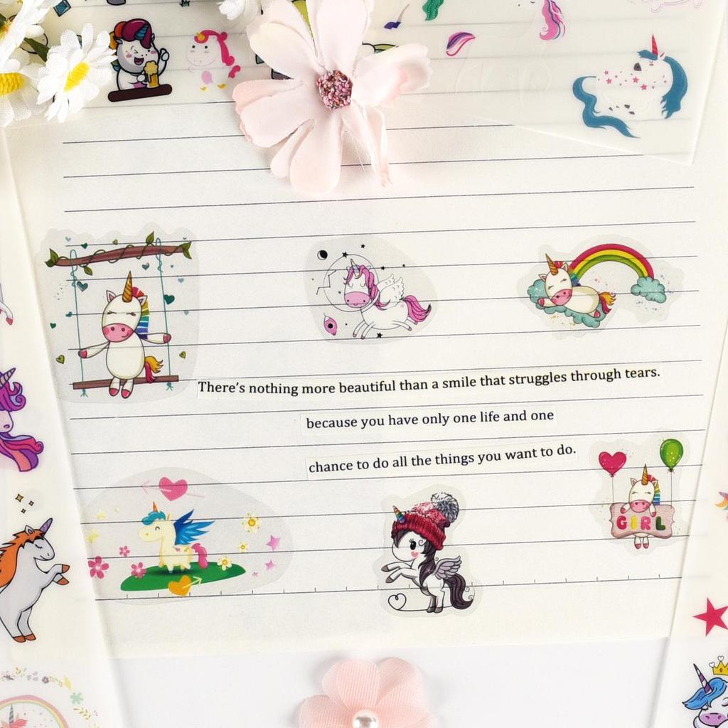 Unicorn Cartoon Stickers for Kids' DIY Creative Diary and Planner Decoration