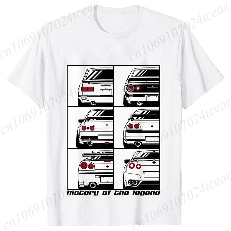 New Fashion Tees Shirt Short Sleeve Men Women Clothing Crewneck Loose Tops Japanese Car Drift Race Car R35 Graphics T-shirts