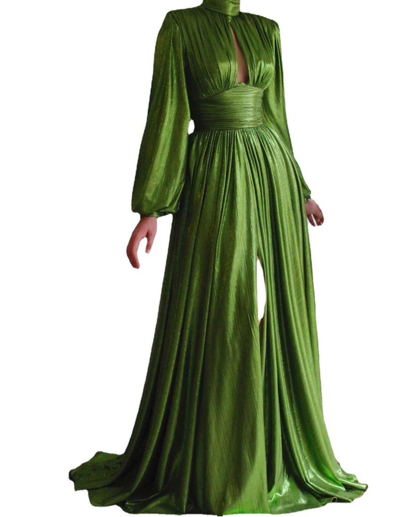 2025 Primavara/Vara Rochie maxi cu leagan, verde avocado