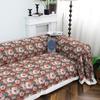 Lake Blue Jacquard Floral Sofa Cover Towel Anti-Cat Scratch Retro Festival Multifunctional Sofa Blankets Universal Sofa Cover