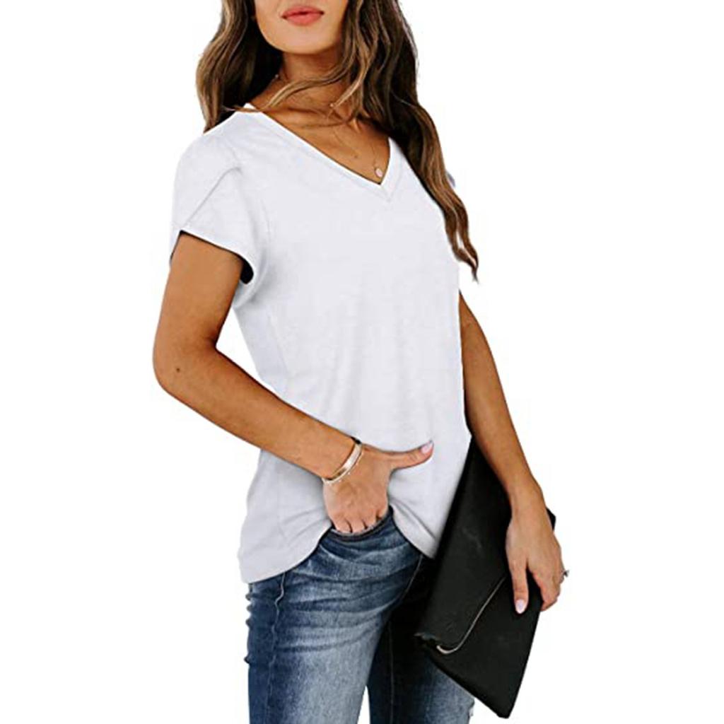 women's v neck t shirt loose fit