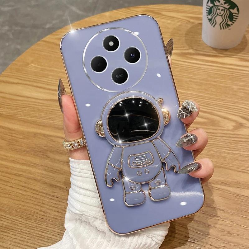 

Роскошный чехол-подставка в виде космонавта с гальваническим покрытием для Xiaomi Redmi 14C 13C 13 4G 5G 12 12C 10C A1 A2 Plus A3 Силиконовая крышка POCO C75 POCO C75