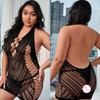 Super Sexy Backless Dress Fishing Net Mesh See Through Hollow Skirt Female Erotic Costume Fishnet Mini Short Skirt Sex Clothes