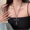 Gothic Rhinestone Cross Necklace - Retro Dark Sweet Clavicle Chain