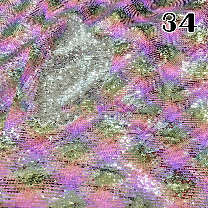 100x130cm Oboustranná 5mm Látka s rybími šupinkami Reverzibilní látka s flitry DIY Řemesla Šití Oděv Boty Pozadí Dekor