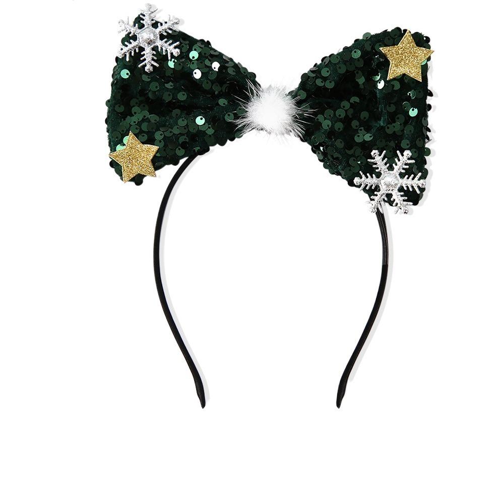 Non-slip Christmas Hairband Shiny Christmas Headband Cute Bowknot Hair Hoop  Girls