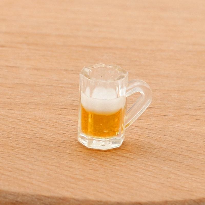 62KD 10 Pieces Simulation Beer Cups Mini Doll House Decor Dinnerware Gift for Kids