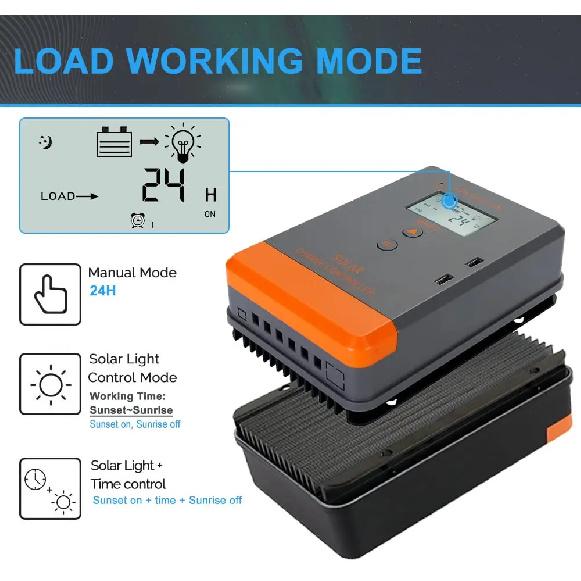 PowMr 20A 25A 30A 35A 40A 45A MPPT Solar Charge Controller for 12V 24V Lead-acid/Lithium Battery Solar Regulator Back-light LCD