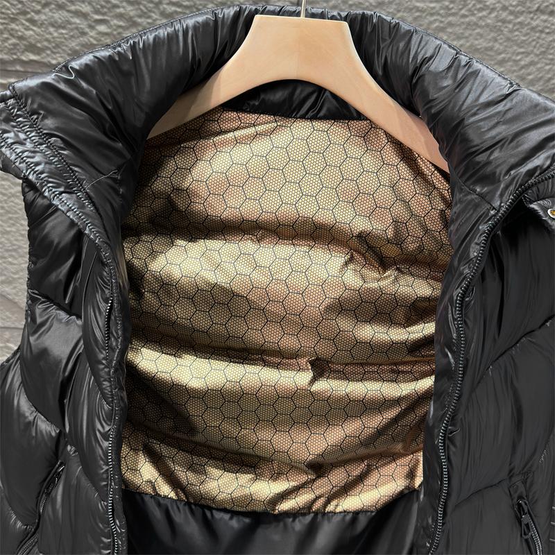 Ärmellose Winterparkas für Herren, Oberteile mit Kapuze, Übergröße, lässige dicke warme schwarze Weste für Herren-Oberbekleidung