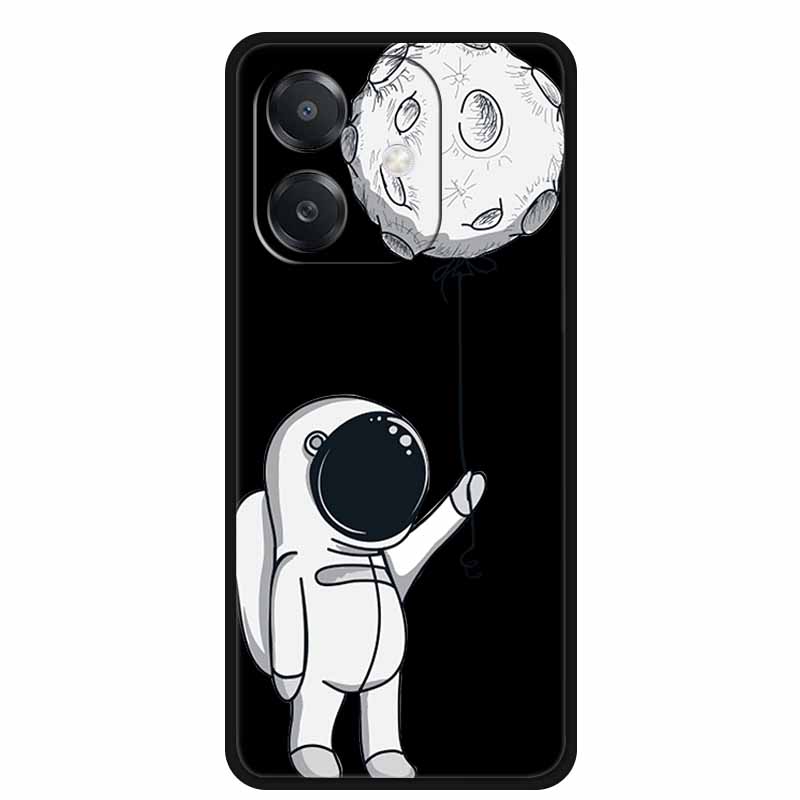 Para OPPO A3 / A3x 5G Funda 6.67" Funda Negra Silicona Suave Funda para Teléfono Para OPPO A3x A3 5G Funda Trasera A 3x A 3 x A3 x Dibujos Animados
