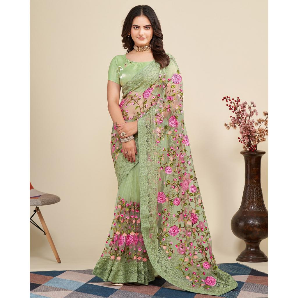 Collezione Saree Glam Morbido Tulle Premium per Matrimoni