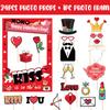 Photo Day Valentines Booth Decor Kit With Paper Frames For Kids Adults Fun Photo