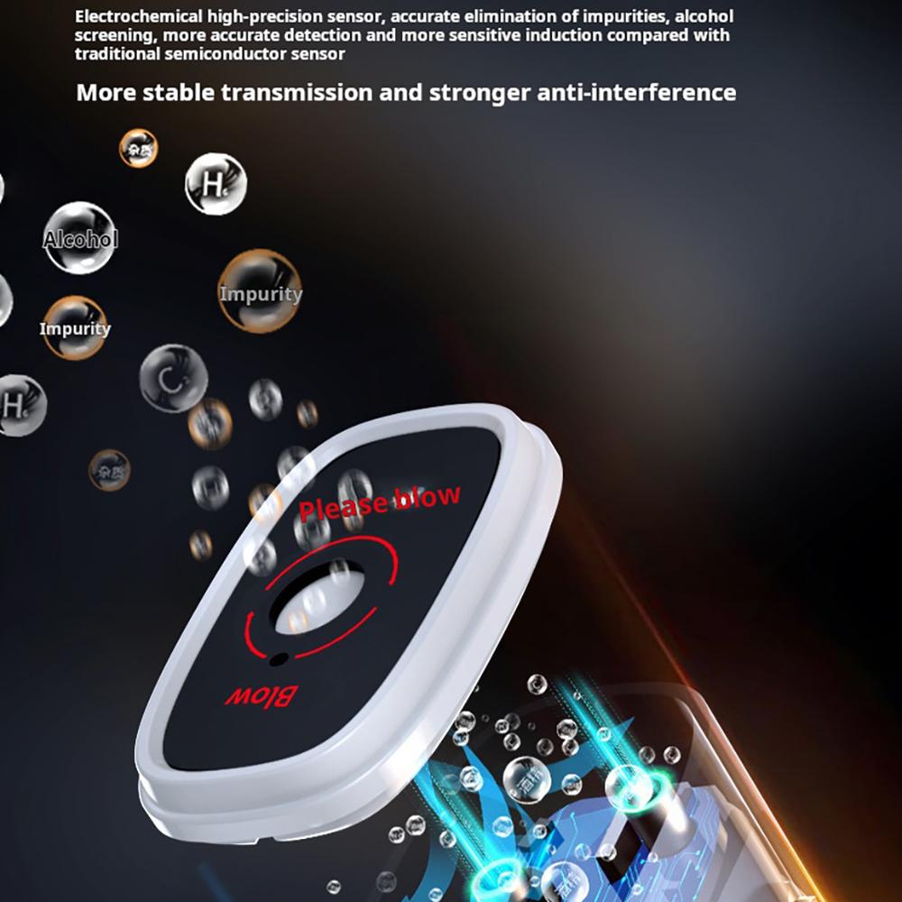 Electronic Breathalyzer Breath Alcohol Detector Portable Professional High Sensitivity Type-c Charging Drunk Driving Car Tester
