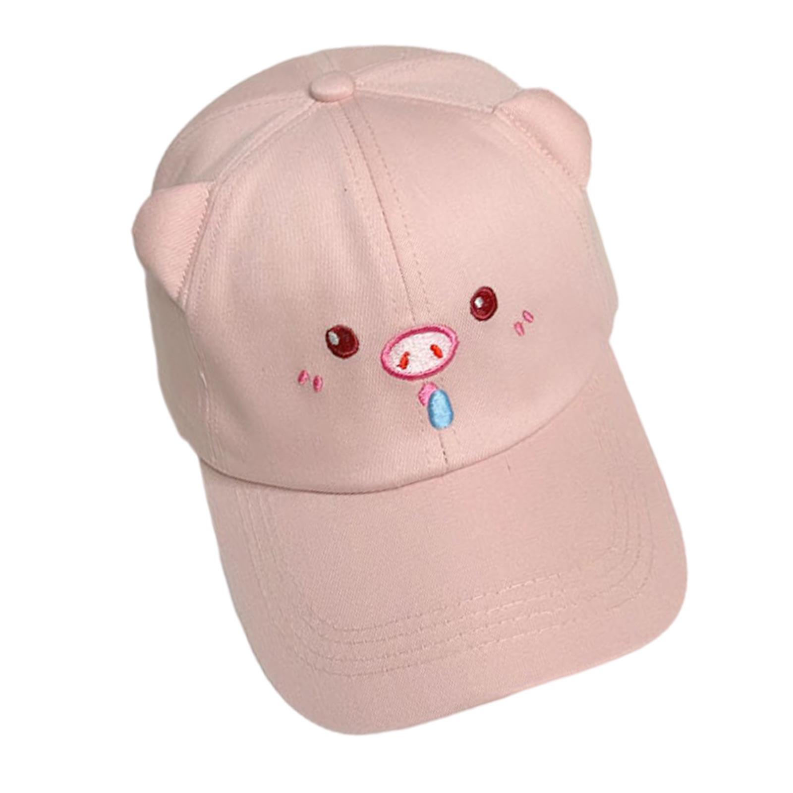 

Очаровательная хлопковая бейсболка с вышивкой мультяшной свинки, регулируемая по размеру, дышащая, с потовпитывающей лентой для мужчин, женщин, подростков 1