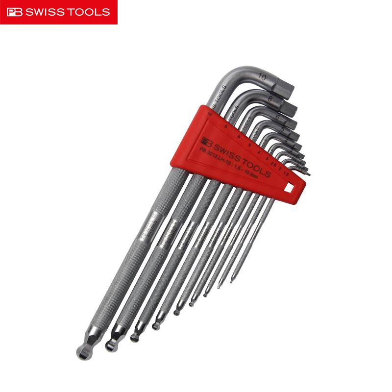 PB SWISSTOOLS 9-Piece Ball End Hex Key Set PB 3212.LH-10