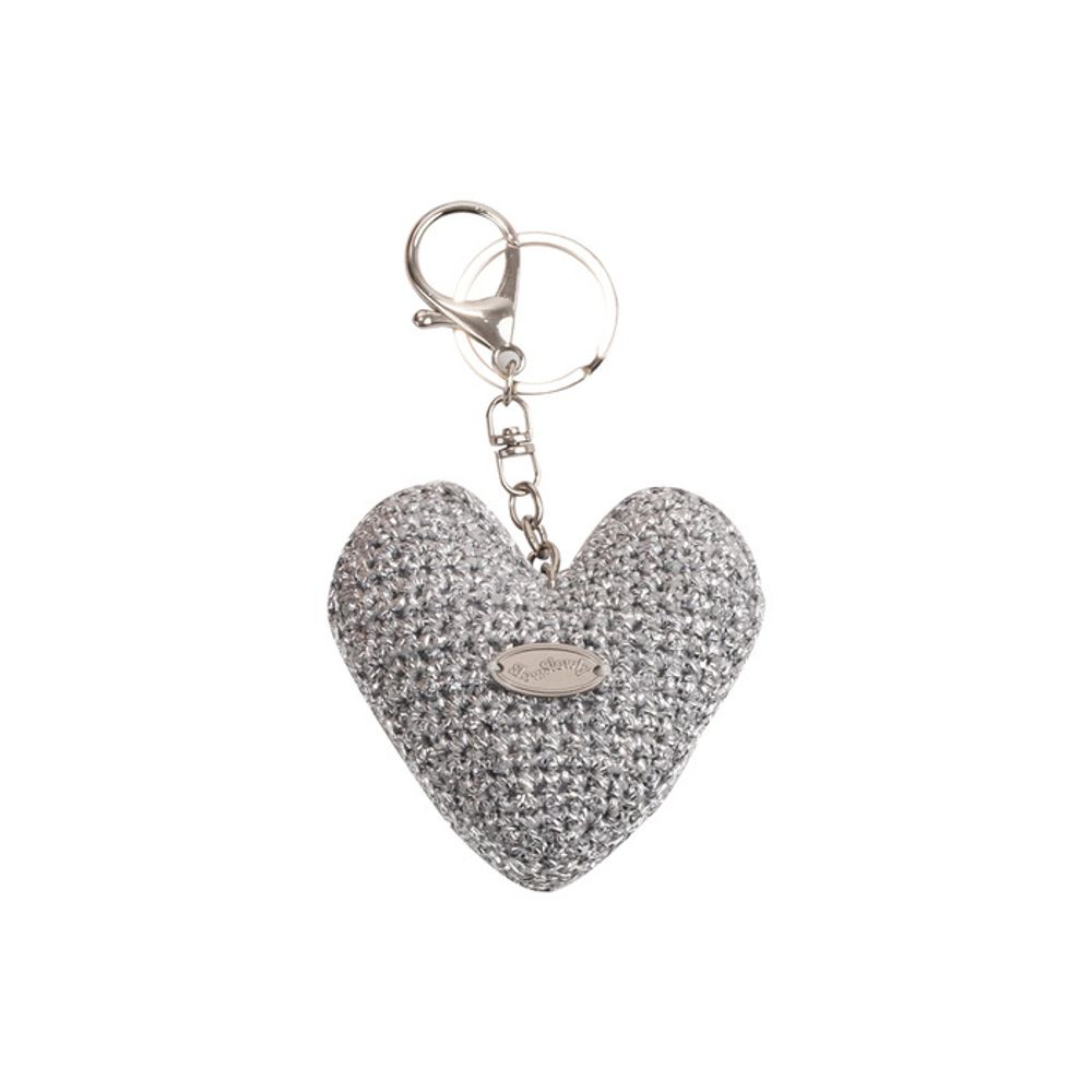 Slowslowly No.217 / Chubby Metallic Heart Key Ring _ Silver
