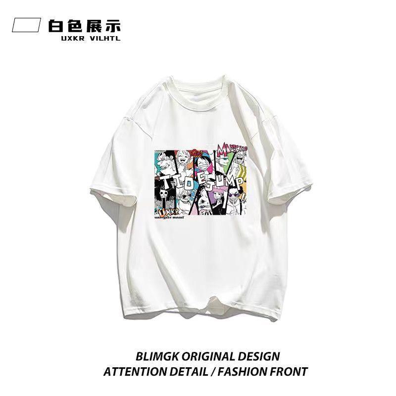 ONE PIECE Japanese Animation Pure Cotton Printed Shortsleeved Tshirt Summer Korean Unisexs and Womens Couple Tops Tide