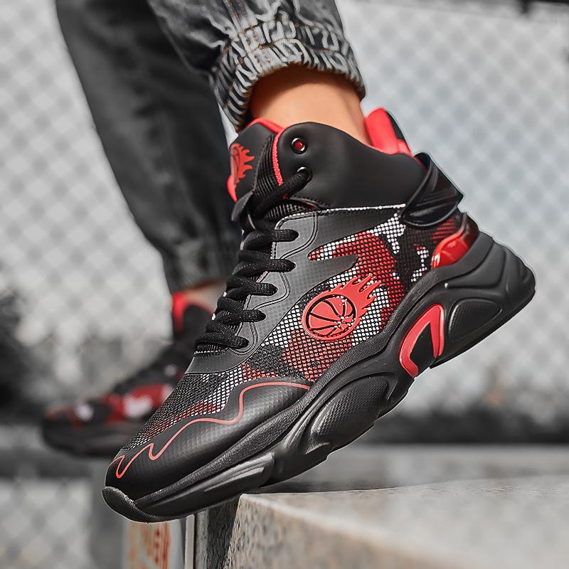 Basketball Shoes Mesh Youth Shock Absorption Sports Non-slip Breathable Trend Shoes
