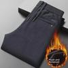 Men's Corduroy Straight Loose Casual Pants with Velvet Lining for Autumn and Winter