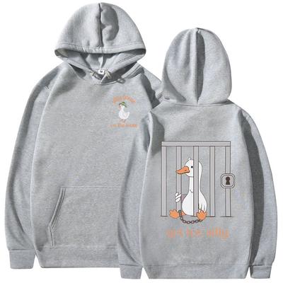 Stupid Goose Loose Hoodie Funny Men's and Women's Casual Clothing Pure Cotton Autumn and Winter Hoodie with Too Silly Memes