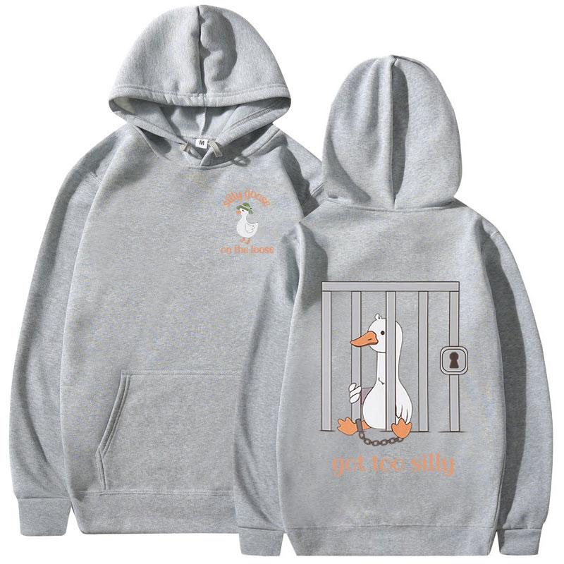 Silly Goose on The Loose Hoodies Wurden zu albern Lustige Meme Kapuzenpullover Herren Damen Kleidung Lässig Langärmlig Pullover