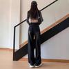 Women's High-Waist Straight Loose Jeans, Small Wide-Leg Mopping Style for Spring, Autumn, Winter 2024