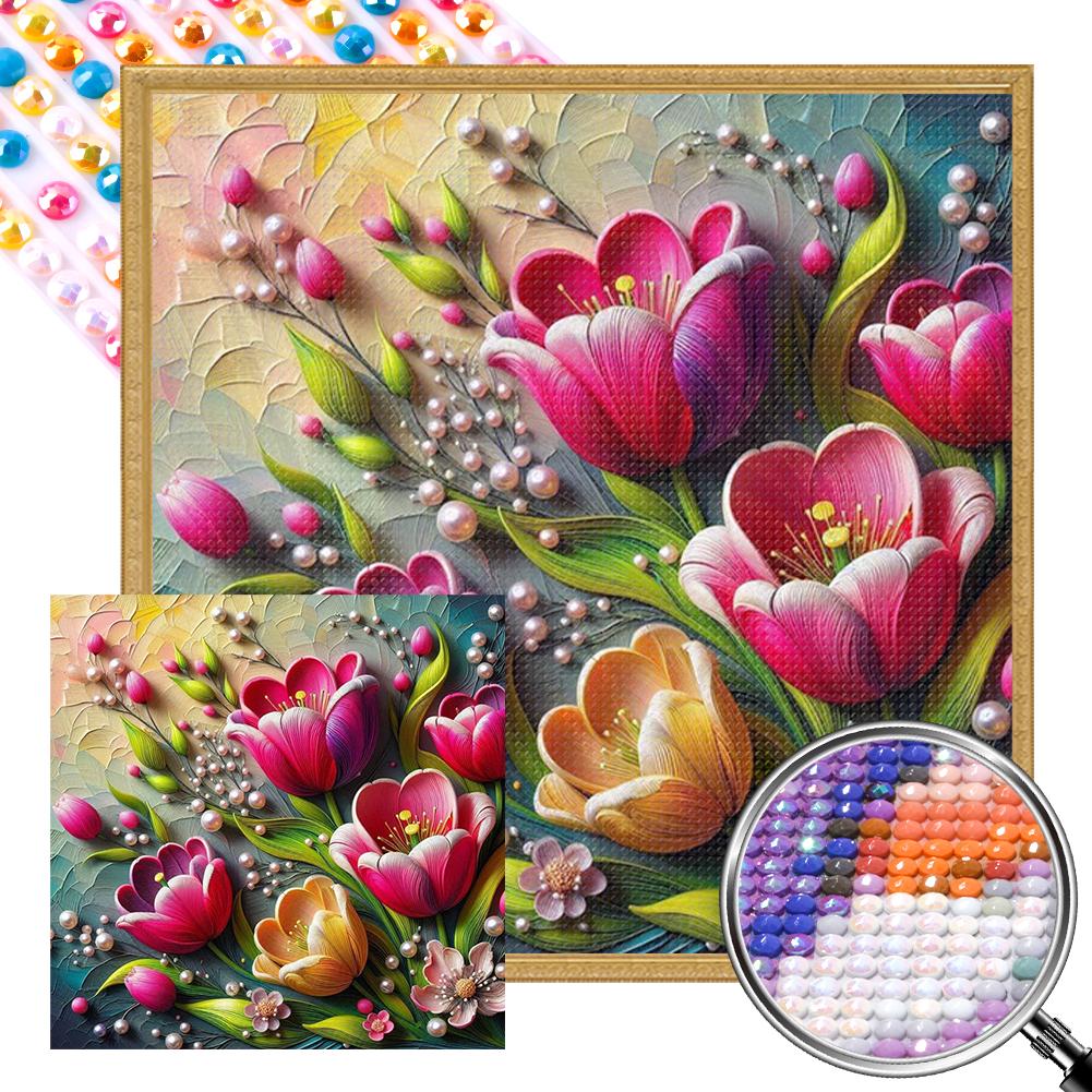 5D DIY Full Round Drill Partial AB Diamond Painting Flower Kit Art Home Decor Children Gifts New Year Gifts Adult Gifts