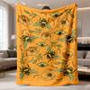 2026 Latest Flannel Blanket | Bohemian Jacquard Throw with Bee & Floral Pattern, Thick, Soft, Washable, NonFading, Easy Care, Perfect for Home Decor, 