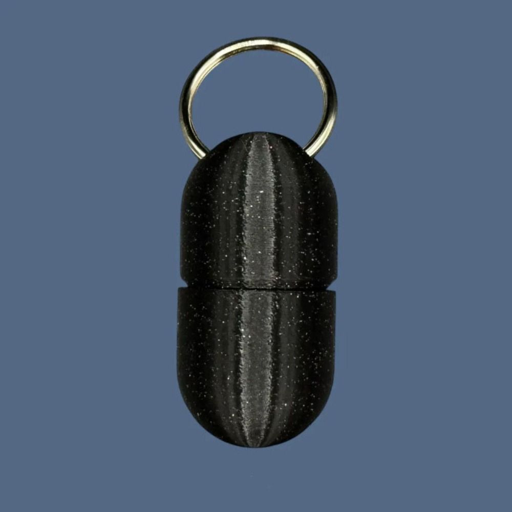Capsule Shape Medicine Box Keychain Portable Mini Keychain Creative Pills Box