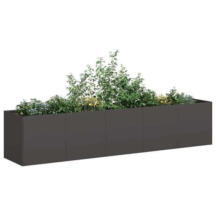 VidaXL Planter Black 200x40x40 Cm Cold-rolled Steel, Flower Pot, Plant Stand, Raised Bed, Support of 860682