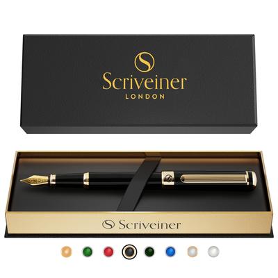 Scriveiner Füllfederhalter der Spitzenklasse, attraktive Schönheit, 24-Karat-Gold-Finish, Schmidt-Feder mit 18-Karat-Goldauflage, geeignet für Männer und Frauen, professionelle Führungskräfte