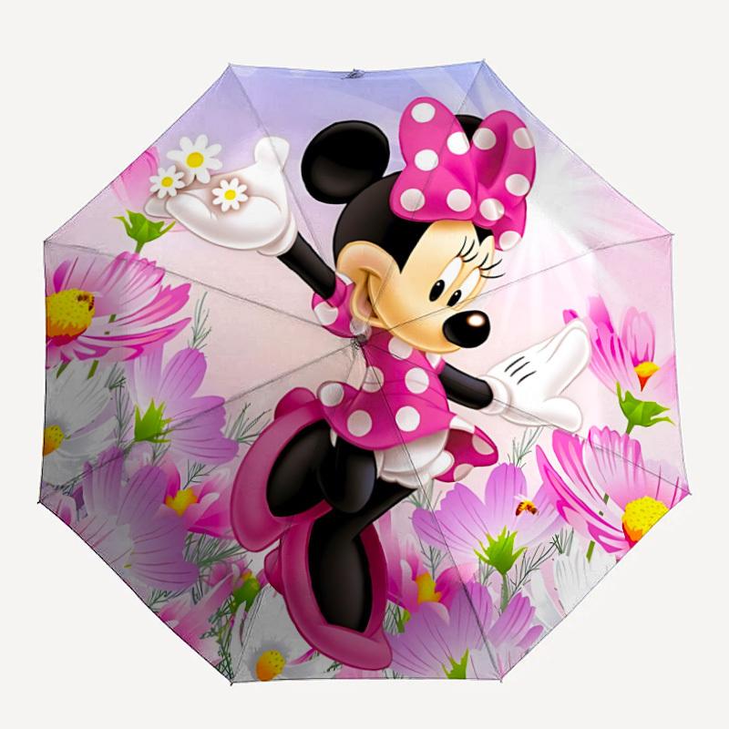 

1pc Minnie Mouse Automatic Folding Umbrella, 8-Rib Portable & Foldable Design, All-Season Use, Highqualityy0722035