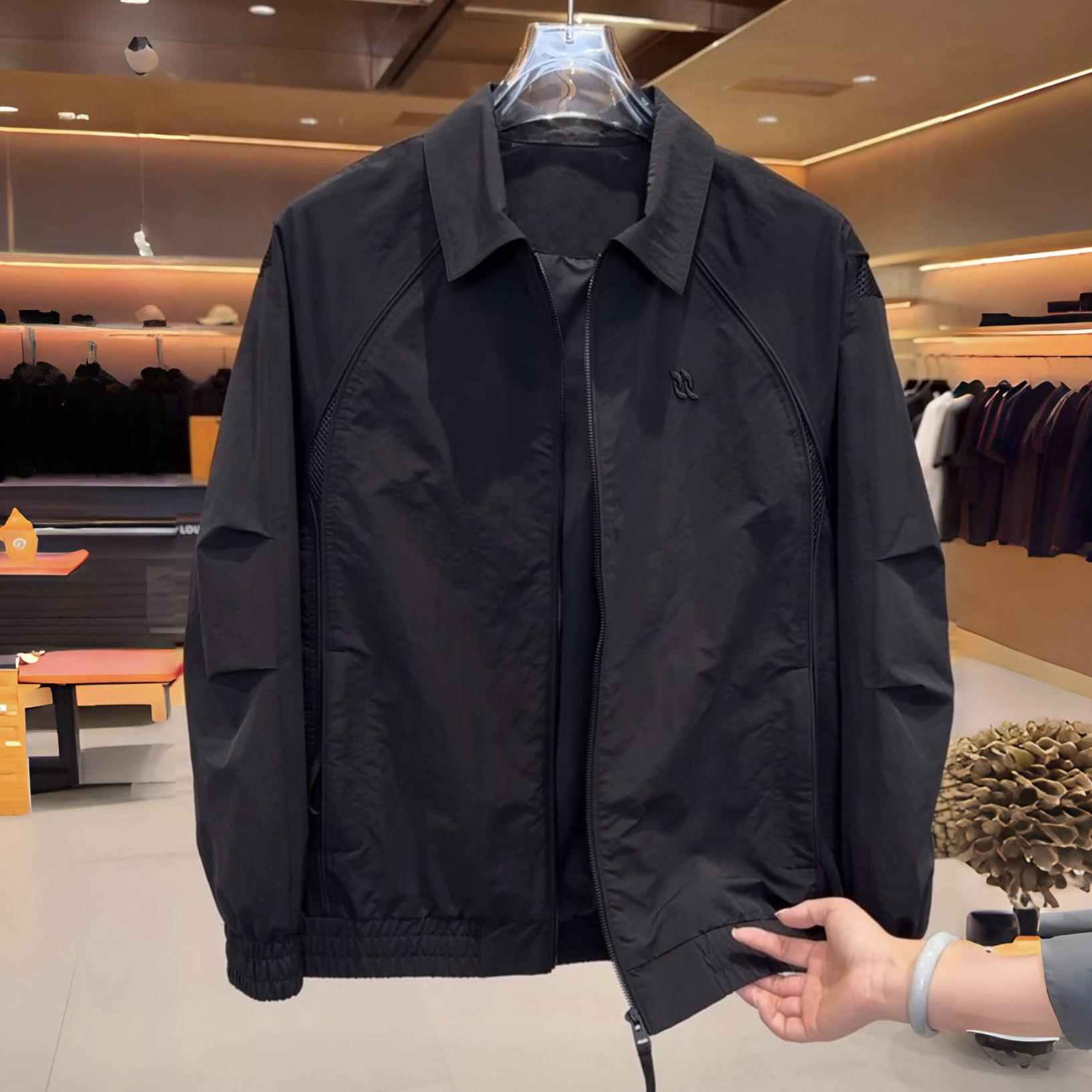 

Men s Autumn Breathable Old Money Style Jacket - Solid Color, Casual Loose Lapel Outerwear M 100-125 lbs чорний