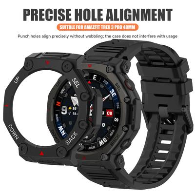 PC Protective Case for Huami Amazfit T-rex 3Pro 48mm Hollow Wear-resistant Protector Cover Shell Frame Smartwatch Accessories