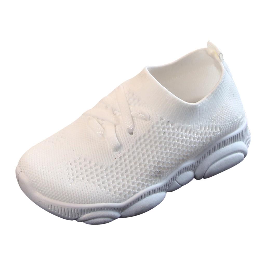 Crianças Infantil Crianças Bebê Meninas Meninos Sólido Stretch Malha Esporte Corrida Tênis Sapatos